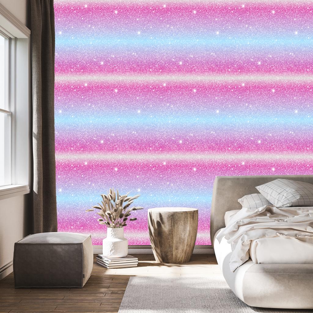 Lavender, powder pink and azure glitter wallpaper 50x1000