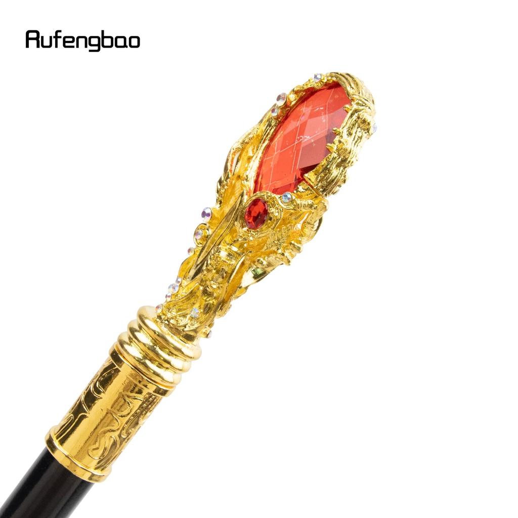 Красный ромбовидный тип, золотая трость, модная декоративная трость, элегантная трость для джентльмена, ручка для трости для косплея, 95 см