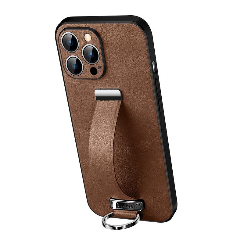 Premium Leather Wrist Strap Phone Case IPhone 13 Pro Max Men Women Stylish Protective Cover With Anti-Slip Grip