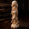 Desktop Decorations 3D Printed Triple Skull Statue, Halloween Horror Hear No Evil See Spooky Table Ornaments Speak Figurine, Creative Desk Decor