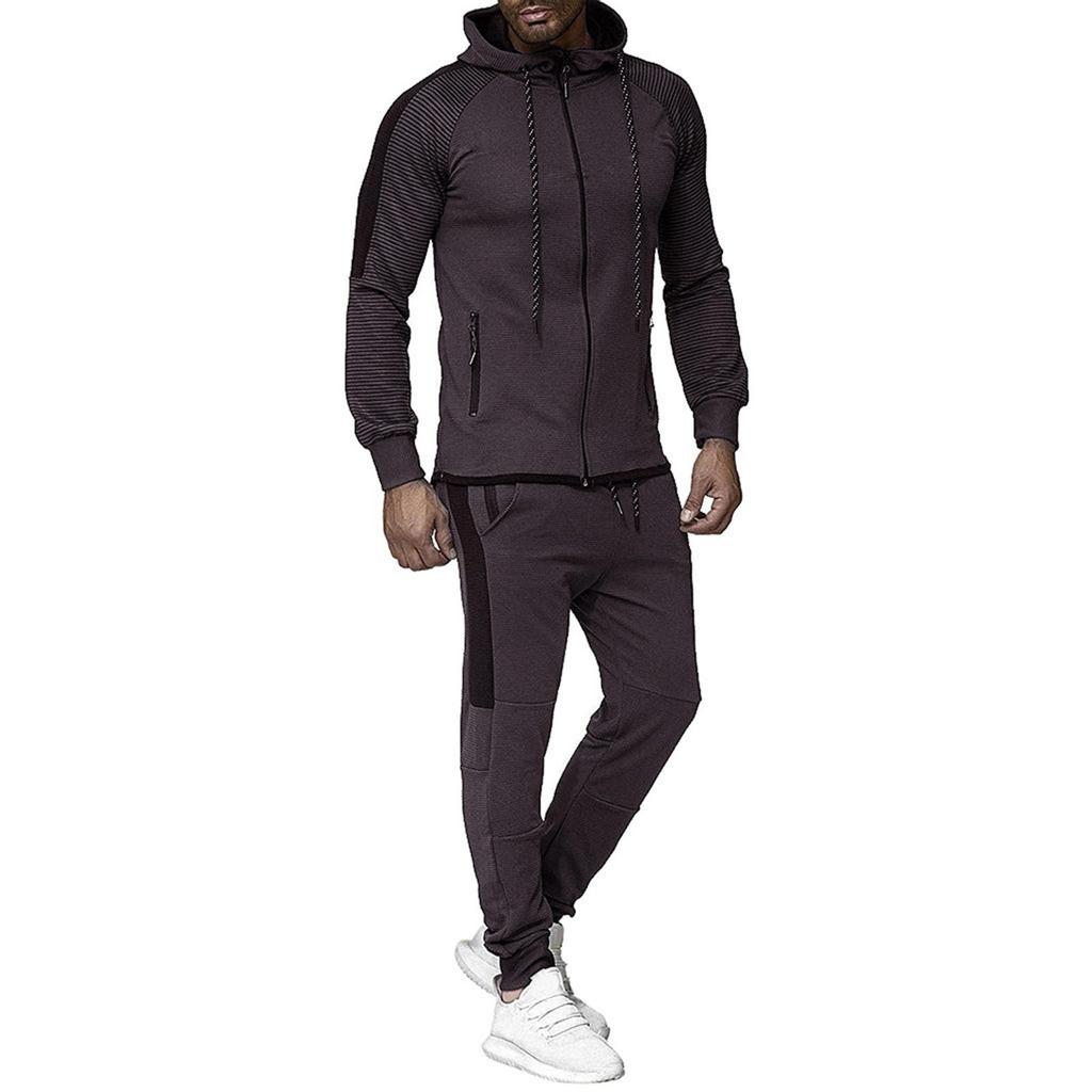 Мужской градиентный свитшот с принтом на молнии, комплекты топа и брюк, спортивный костюм, тренировочный костюм