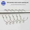 304 Stainless Steel Movable Curtain Ring Hooks for Roman Rods