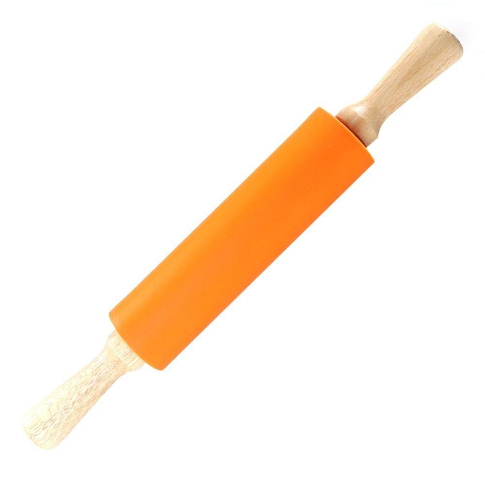 Solid Wood Handle Rolling Pin Non Stick Surface Pastry Roller Dough Pancake Pastry Cookie
