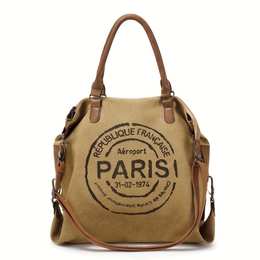 Paris Republique Bag Canvas Tote Bag Crossbody Bag Handbag Large