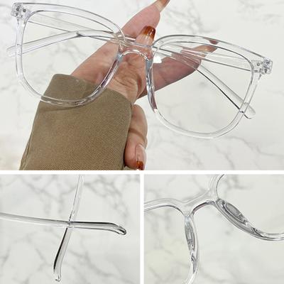 Очки унисекс с блокировкой синего света, большая овальная оправа в стиле ретро, четкий обзор, прочный шарнир с полями, защита глаз, прозрачные очки с синим светом, очки