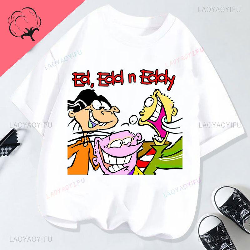 Футболка Ed Edd Eddy Телешоу Новинка Мультяшная Kawaii Милая Повседневная Смешная С Комическим Принтом Одежда Y2k Графические Футболки Хлопок Унисекс Топ