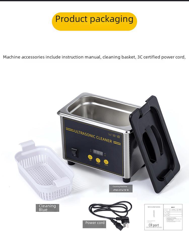 Компактный ультразвуковой очиститель объемом 0,8 л для очков, часов, зубных протезов, ювелирных изделий, материнских плат и лабораторного использования