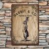 Vintage Easter Bunny Metal Sign - "Rabbit & Co. Farms & Feed" | Rustic Iron Wall Art for Outdoor, Garden Decor