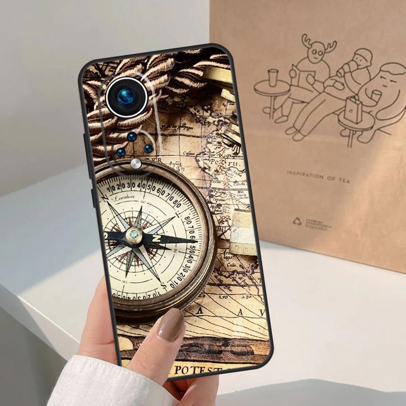Карта мира Компас Морской Для Чести Магический 8 Pro 5 6 7 Lite Чехол Для Honor Win RT 200 400 50 70 90 X8b X9a X9b X9c X9d
