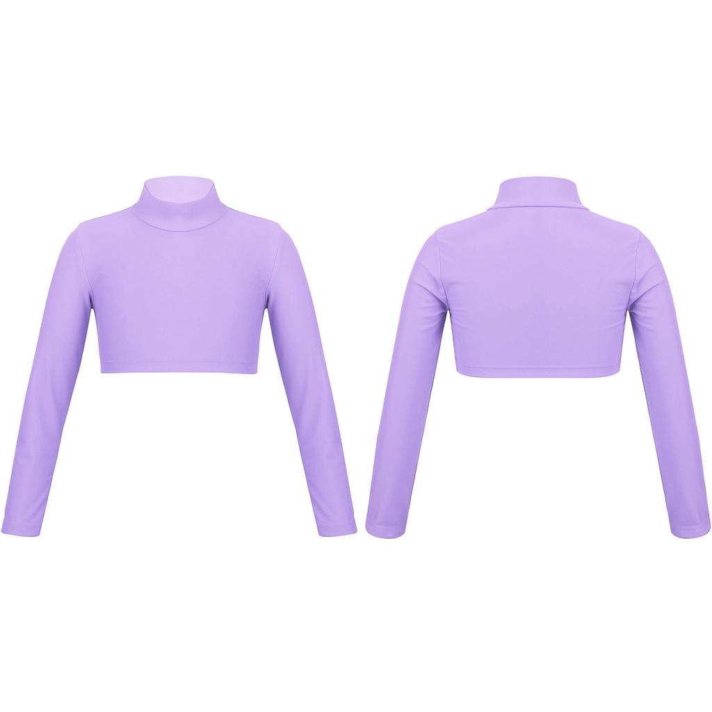 Детский классический укороченный топ в стиле хип-хоп для джазовых танцев для девочек, костюм для балета и танца, спортивные футболки с длинными рукавами