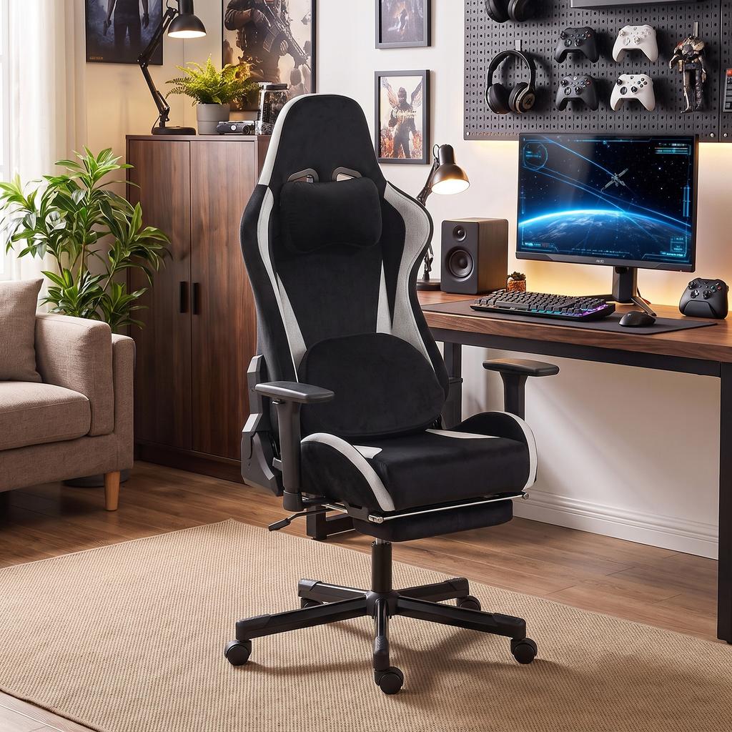 Gaming Chair Ergonomic Gaming Chair with Kneading Massage and Heat