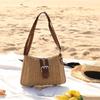 Summer Straw Shoulder Bag Women Rattan Holiday Beach Bag Handmade Woven Beach Portable Tote