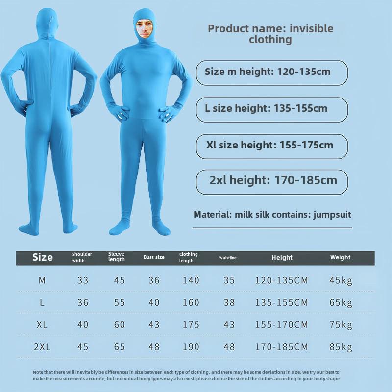 Men's Solid Color Black Invisible Halloween Jumpsuit (Available for Kids)