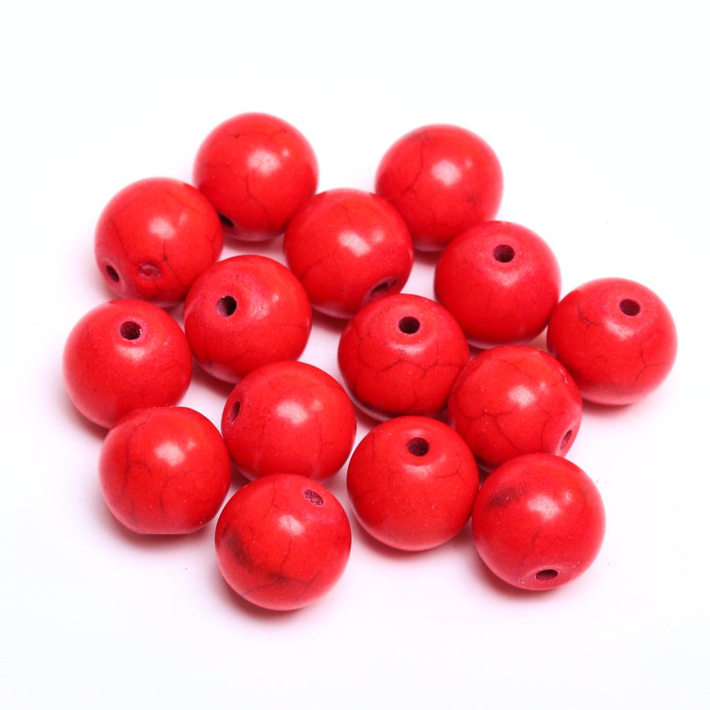 Loose Beads for Necklace Bracelet DIY Beaded Material Natural Stone 15-40pcs Fashion Jewelry Making Beads 4-14mm Red Turquoise  Pendant Accessories