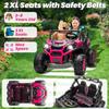 24V XL 2 Seater Ride On Toys Car for Girls, 2WD/4WD Switchable Off-Road UTV w/Long-Endurance Battery Power, 3-Speed Remote Contr