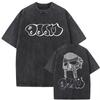 Винтажная стираная оверсайз футболка с графическим принтом MF Doom для фанатов хип-хопа