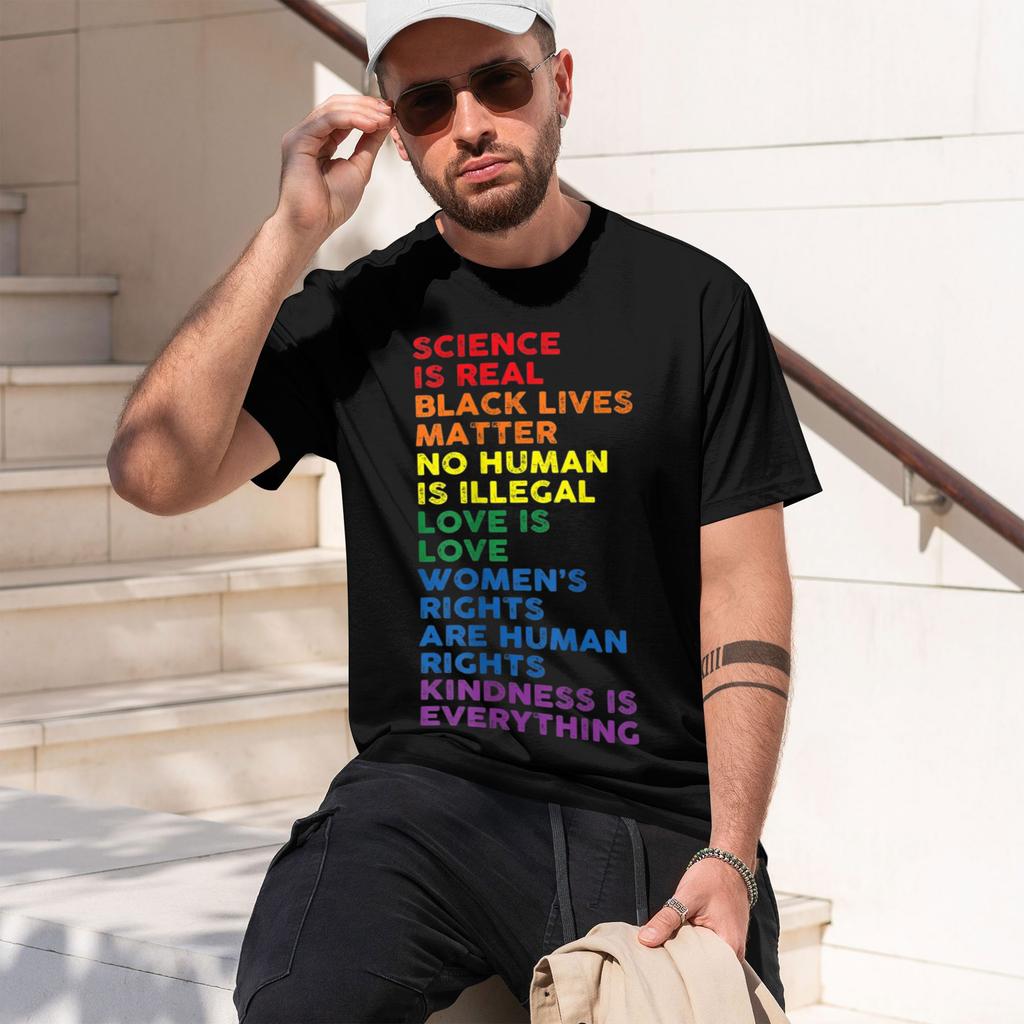 T Shirt Unisex Kawaii Summer Tops Tees Unisex P Science Is Real Lives Matter Love 80041 2026 New Model
