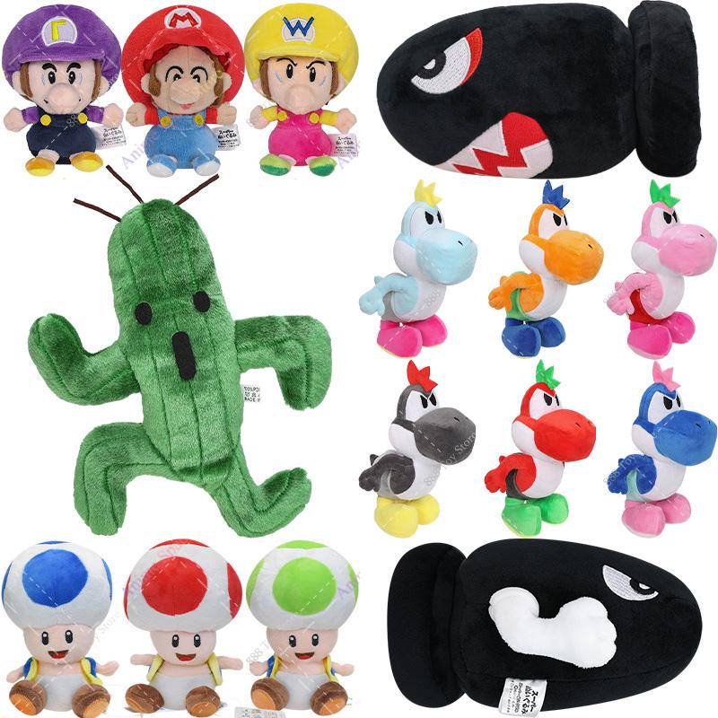 Mario Plush Bullet Bill Toys Anime Plushie Shy Guy Baby Wario Waluigi Yoshi Bob-omb Buddy Toad Stuffed Peluche Kids Dolls Gifts