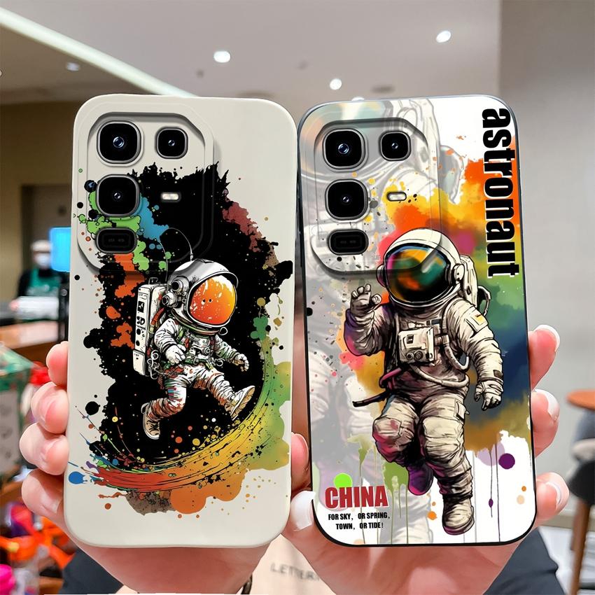 Для телефона Infinix Note 50 Pro Plus 40 50x Модный чехол с узорами «Звездное небо» и «Кот», Гладкий жидкий силикон, Высококачественный противоударный чехол для Infinix