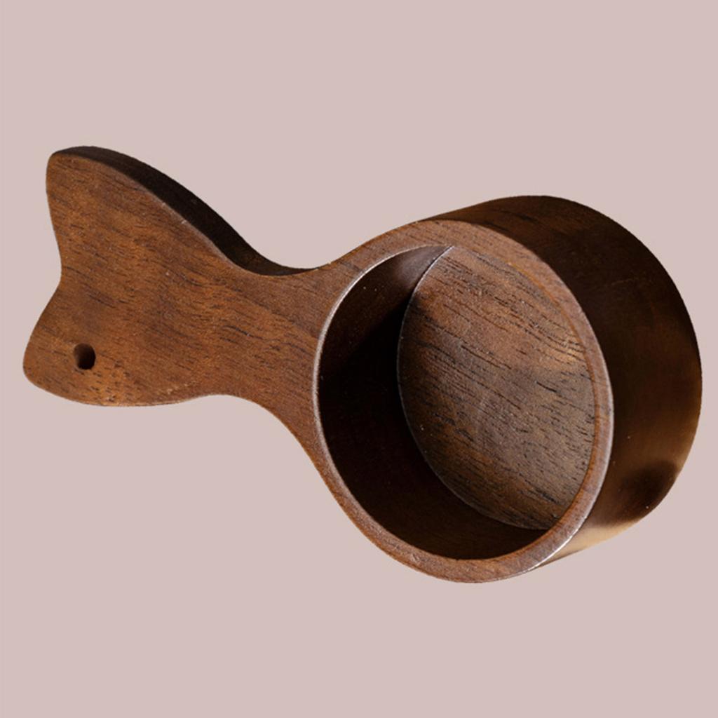 Short Handle Coffee Bean Scoop Walnut Wood Compacts Design For Precise Coffee Grounds Measuring Kitchen Tool Utensils