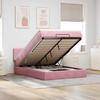 Enjoy restful nights with this ottoman bed with mattress in pink 140 x 190 cm velvet fabric