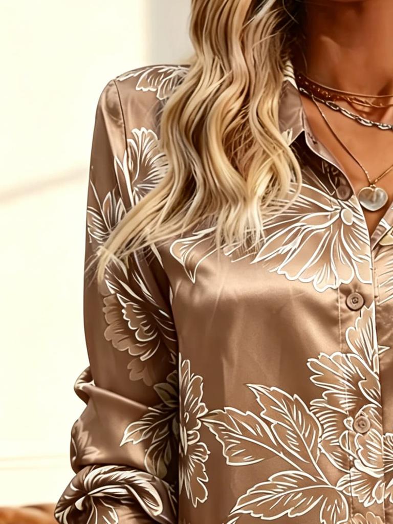 Модная женская рубашка с принтом, элегантного стиля, с длинным рукавом. Подходит для повседневной носки, а также для свиданий.
