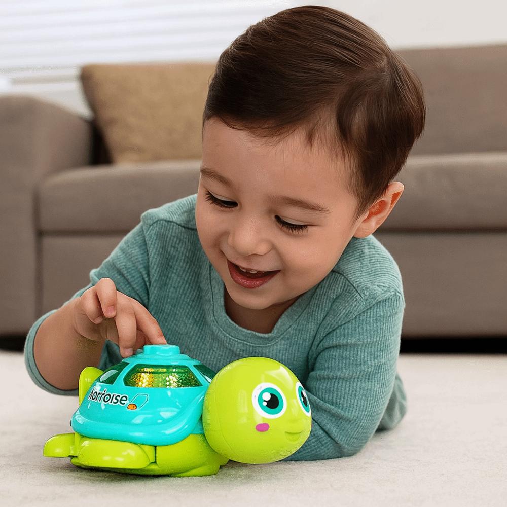 Пластиковые Музыкальные Игрушки-Черепахи для Ползания Имитация Музыкальных Игрушек-Черепах Дети Малыши