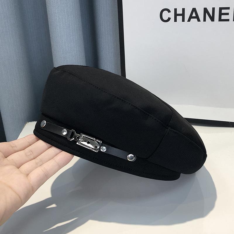 Chic Vintage-Inspired Beret Cap For Women - Lightweight Cotton, Adjustable Drawstring Closure, Perfect For Fall & Winter