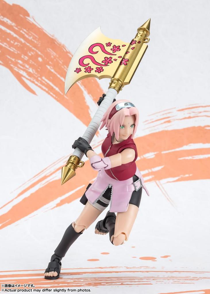 TAMASHII NATIONS NARUTO Сакура Харуно Приблизительно 135 мм окрашенная подвижная фигурка SHFiguarts - NARUTOP99 Edition - ПВХ и АБС