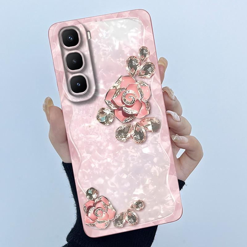 Чехол для Infinix Hot 60 Pro Plus Модный Простой Цветок Жидкий Силикон Защита Камеры Чехол Для Infinix Hot 60 Pro+ Capa