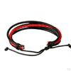 Women Multi Strand String Pull Tie Bracelet Braided PU Leather