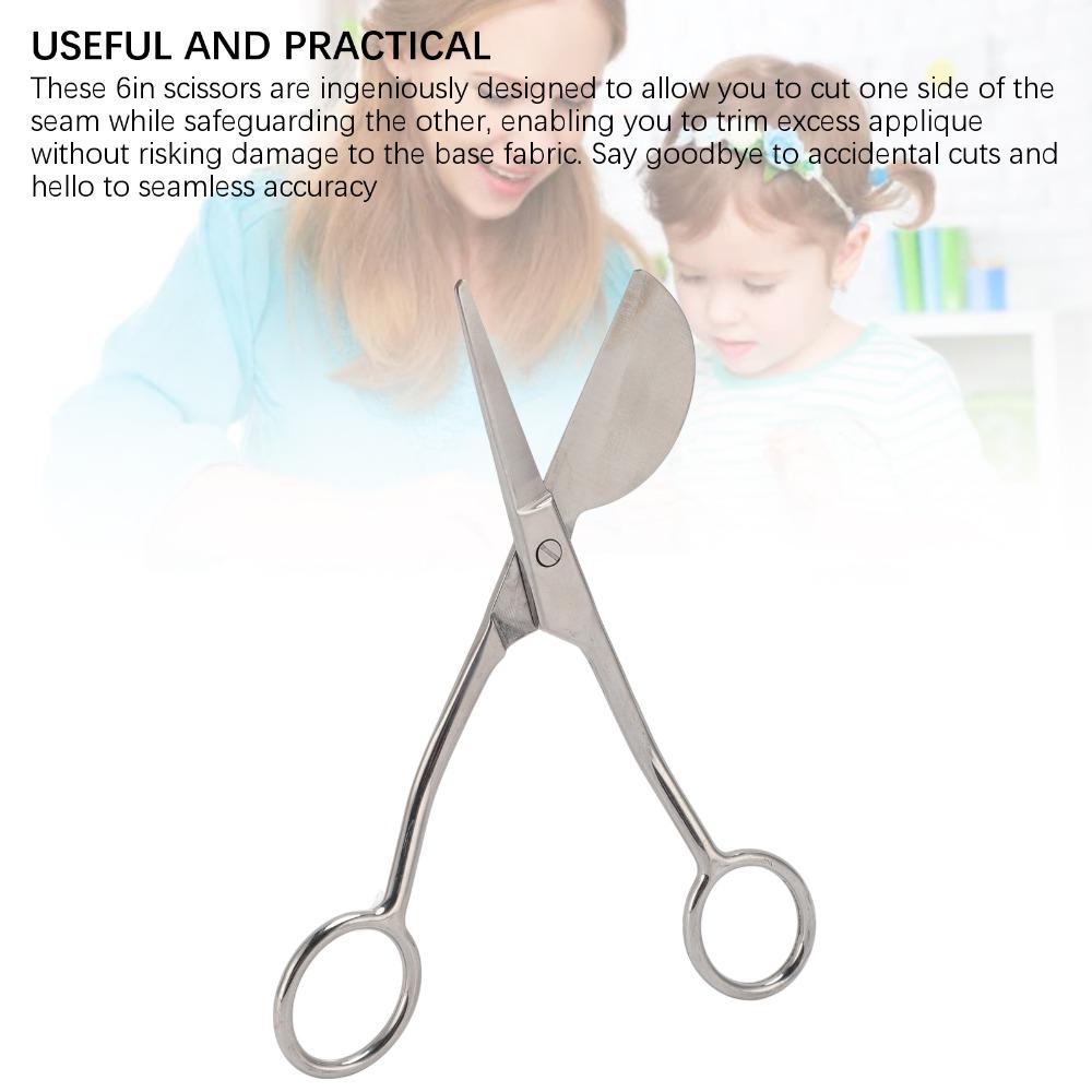 6 Inch Applique Scissors Curved Offset Handle Carpet Scissors Duckbill Scissors Textile Handwork