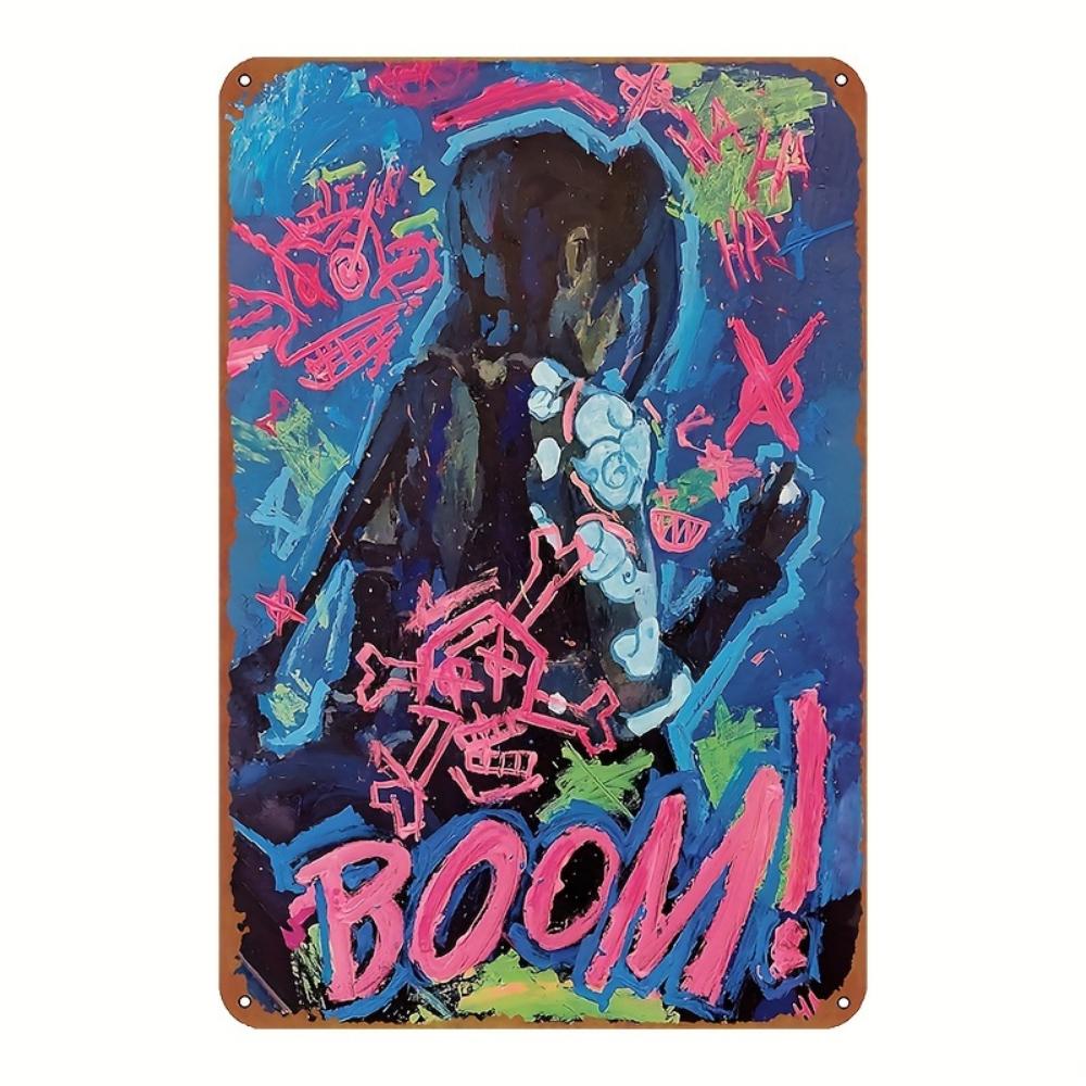 Jinx Explosion Mystery Inspired Metal Wall Art Thick Iron Aluminum Pre Drilled Easy Hanging Waterproof Corrosion Home Decor