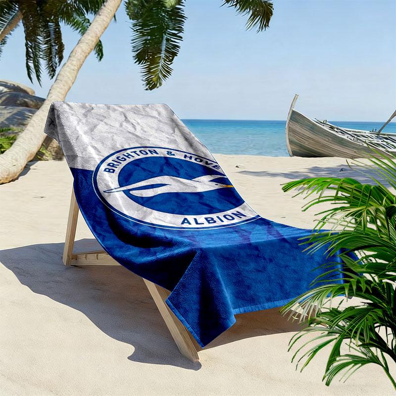 Пляжное полотенце с принтом Brighton & Hove Albion, Большое мягкое быстросохнущее полотенце для пляжа, кемпинга, плавания