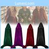 Hood Cosplay Cloak Medieval Long Cape Halloween Party Women Men Adult Long Mage