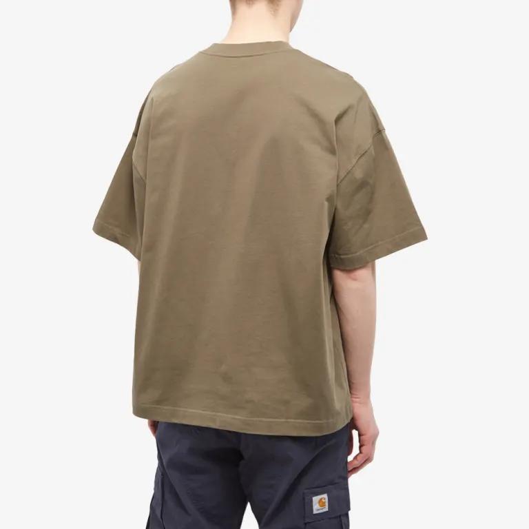 Carhartt WIP Мужская футболка SS23 однотонная с принтом букв, с круглым вырезом, короткий рукав, топ, желто-коричневый I031373-1FF-XX