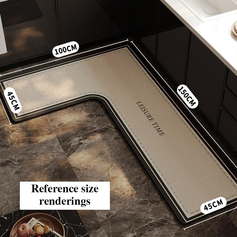 Кухонный коврик Водонепроницаемый Нескользящий Износостойкий Ковер L-образной формы Минималистичный Геометрические линии Коврики Домашний декор Коврик
