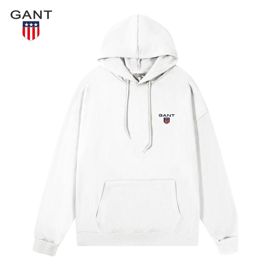 Gant Men's and Women's Spring and Autumn Thin Embroidered Hoodie Pullover, Casual Sports Running Hoodie