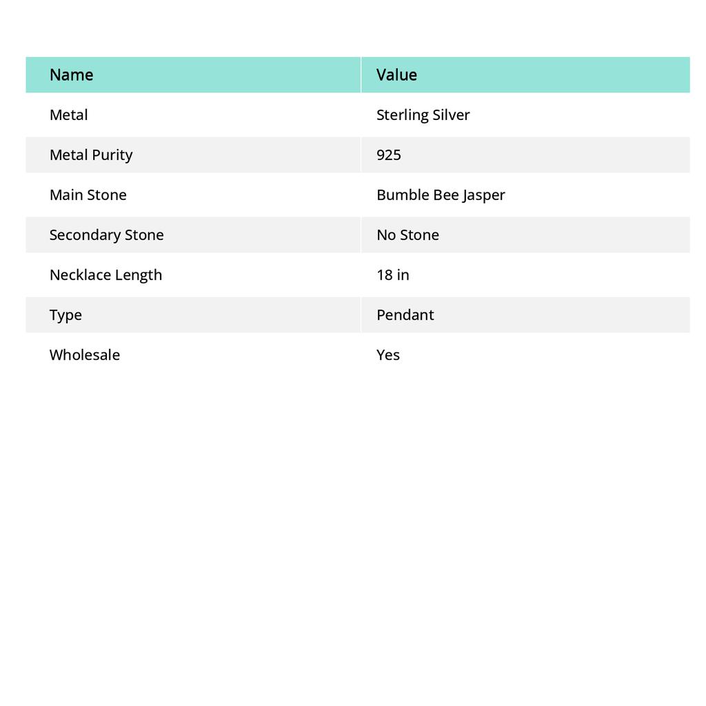 Bumble Bee Jasper Gemstone 925 Steling Silver Jewelry Pendant 2.56" U3D06