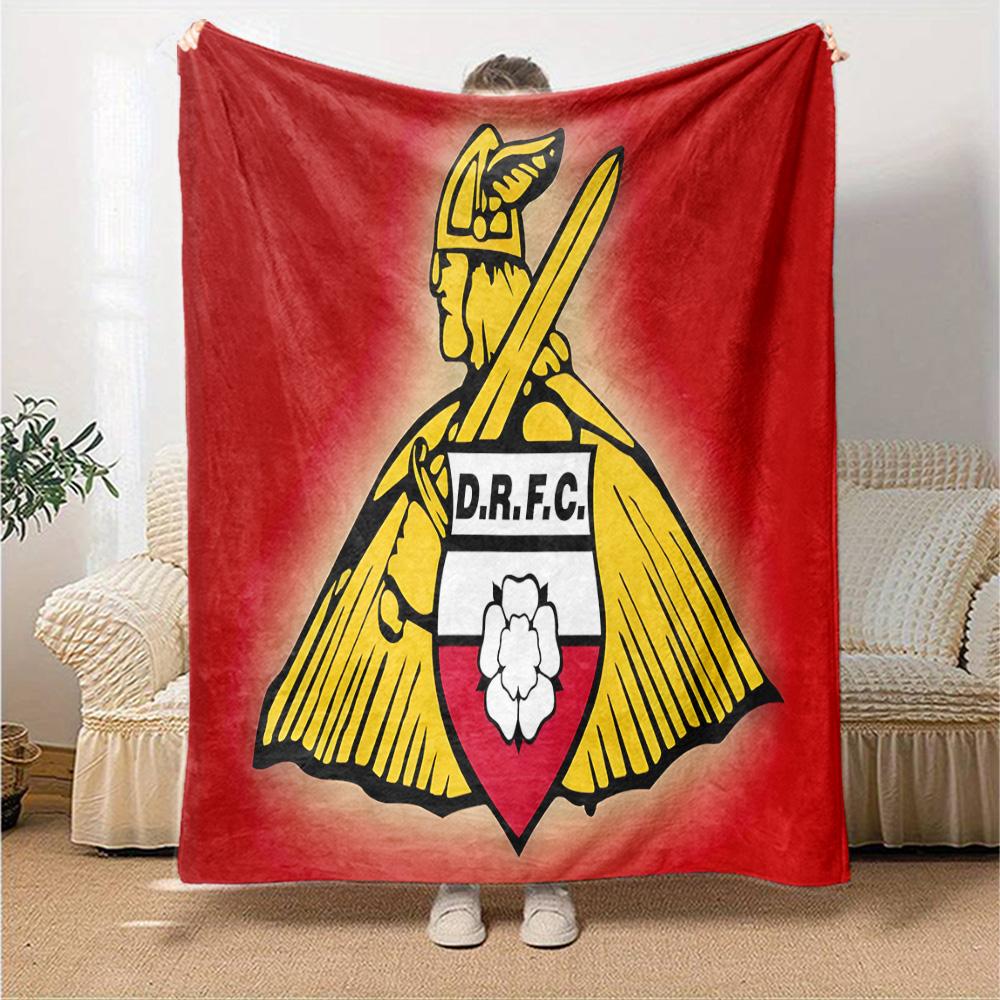 Dorset Rugby Club Emblem Flannel Blanket, Soft Polyester, Modern Design, All-Season for Camping, Travel, Gifts for holidays or birthdays