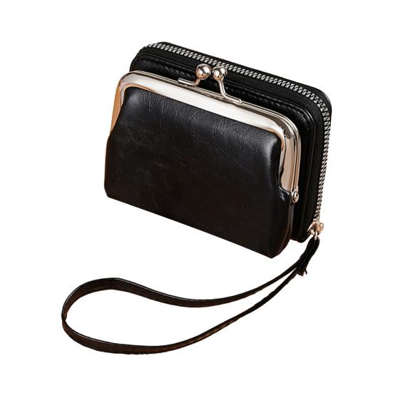 Женский кошелек из искусственной кожи, держатель для кредитных карт, на молнии, портативный, легкий, для путешествий