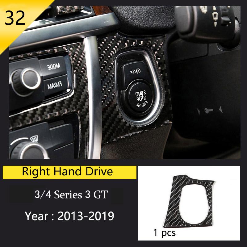 Car Styling Carbon fiber interior button panel Decoration Cover Trim Sticker frame For BMW 3 Series F30 3gt F34 F32 Accessories
