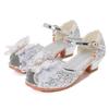 Girl's High Heel Shoes Summer Sequins Sweet Children Princess Dress Sandals Fashion Elegant Bowtie Kids Sandal for Party Wedding