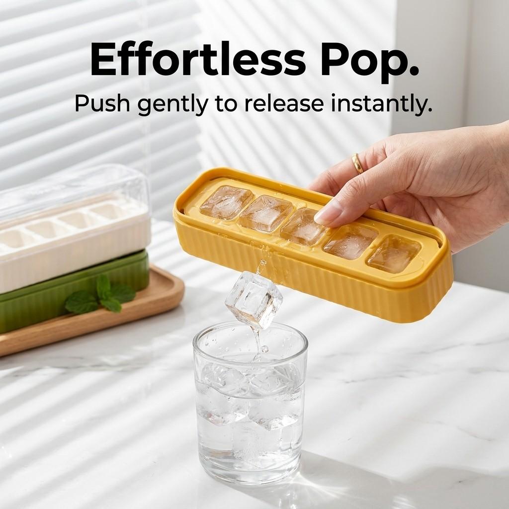 1/2/3pcs Mini Square Ice Cube Mold Easy-Release Plastic Ice Cube Tray Freezer Ice Cube Maker For Whisky&Drinks 5 Grids Ice Mould
