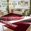 Crystal Velvet Square Rug Custom NameDetroit Red Wings Pattern Non Slip Home Floor Decor Rug