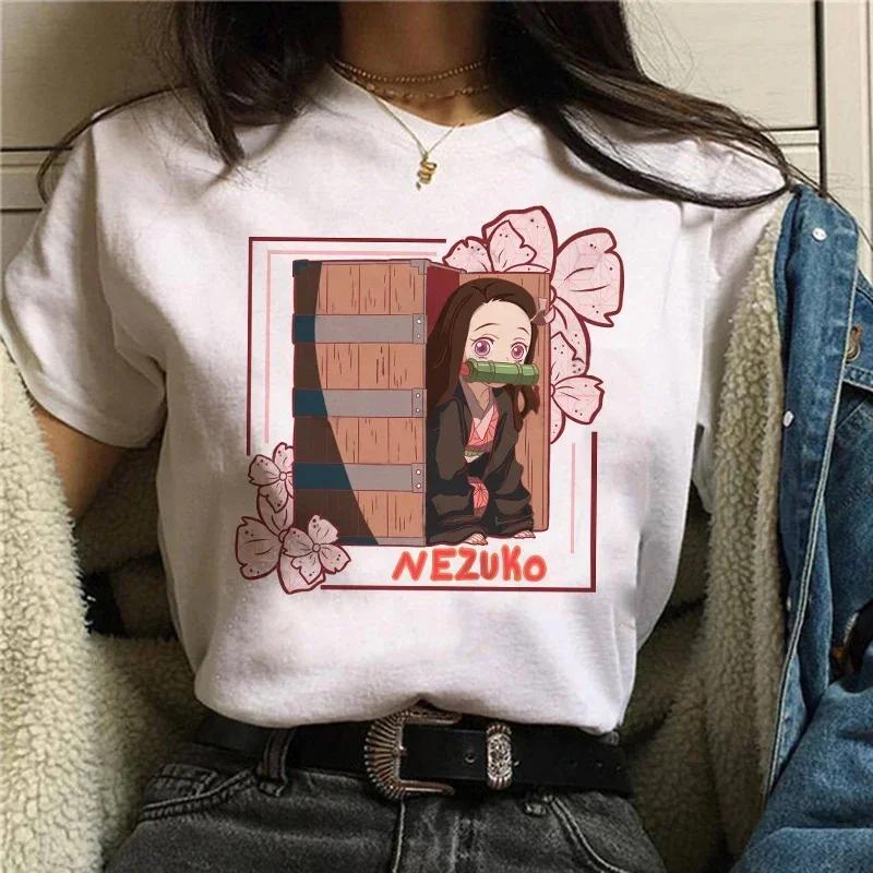Demon Slayer T Shirt Women Kimetsu No Yaiba Nezuko Tshirt Female Tanjirou Kamado Graphic Tee Shirt Japanese Anime Manga T-shirt
