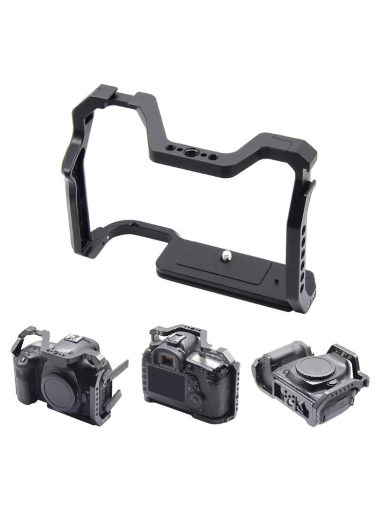 Protective Case Cage for 5D Mark II III Action Camera, Metal Frame Case Cover 1/4 Screw Hole Mount Frame