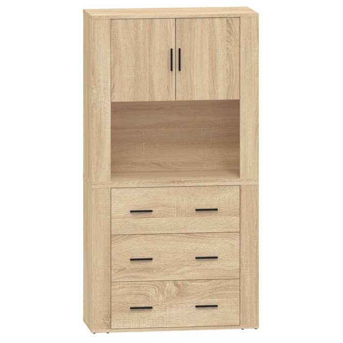 Buffet haut - Maison Exclusive - Chêne Sonoma - Bois d'ingénierie - Grand espace de rangement