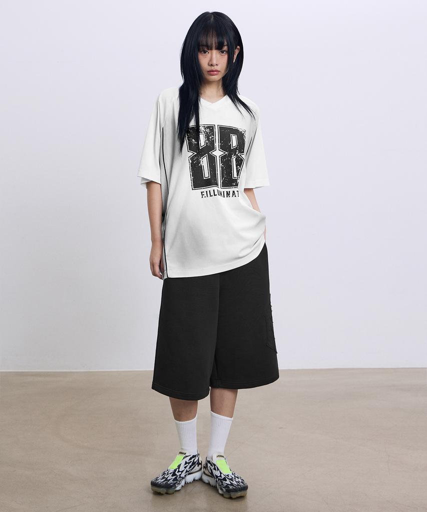 FILLUMINATE Kapital Applique Sweat Shorts - Melange Grey