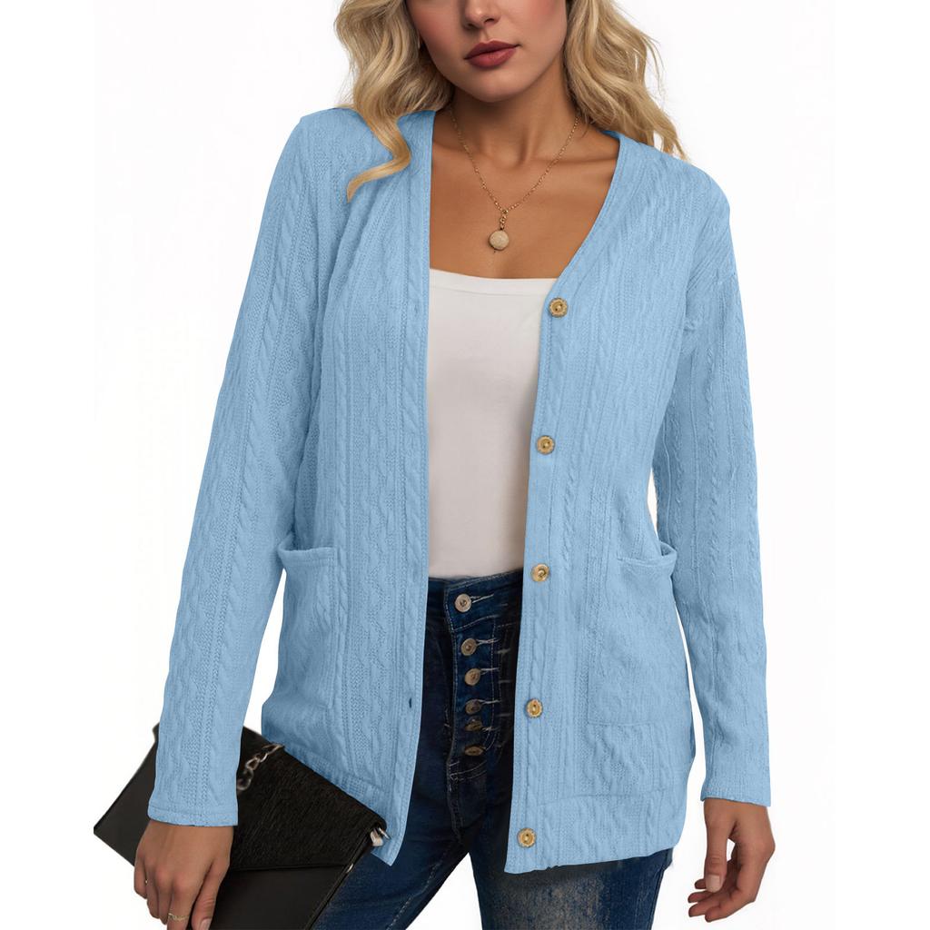Women's Fashionable Casual Long Sleeve Solid Color Jacket